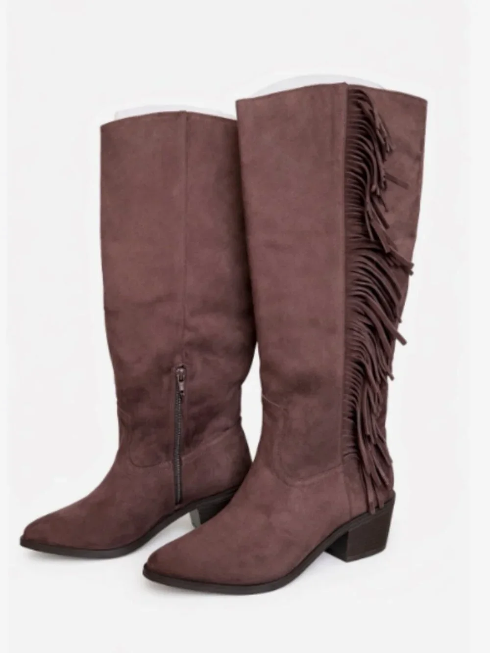 Universal Thread - Women’s Patsy Mid Calf Tall Fringe Memory Foam Western Boots